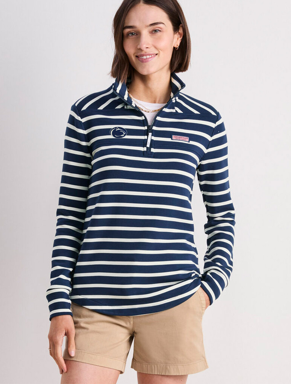 Penn State Navy Dreamcloth Stripe Shep Shirt | Vineyard Vines